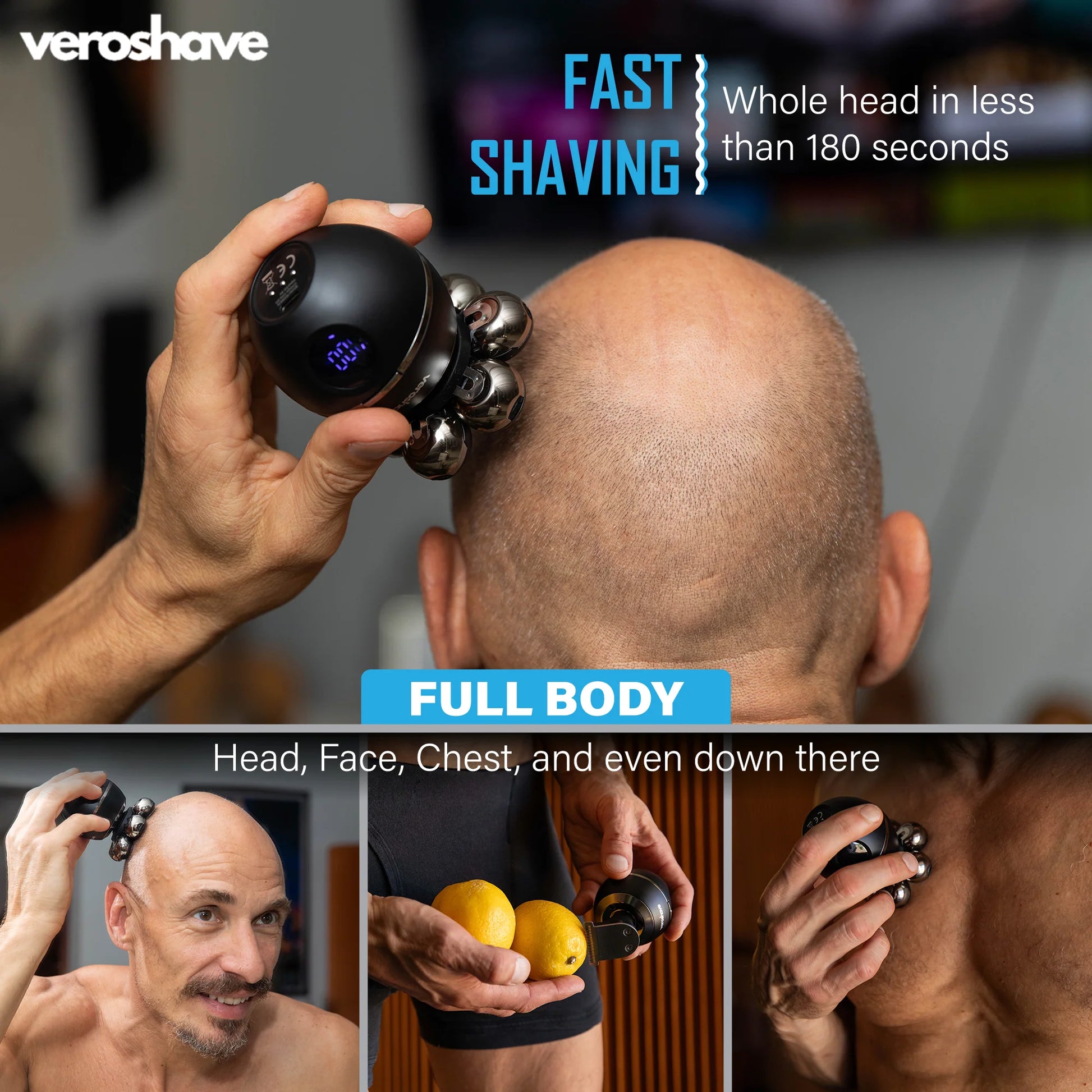7D  Head  Shaver  Zero -  Irritation  Wireless  for  Bald  Men  Cordless  Electric  Razor  Waterproof  Rechargeable